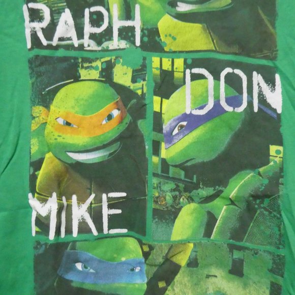 TEENAGE MUTANT NINJA TURTLES | large | Green Graphic Tee / T-Shirt | 100% Cotton - Picture 5 of 11
